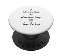 Aidez Plus d'abeilles à Planter Plus d'arbres à Nettoyer Les Mers PopSockets PopGrip Adhésif