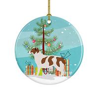 AIDI Chien De Montagne De L'Atlas Christmas Hanging Céramique Sapin Décoration D'Ornement De Noël avec Ficelle Dorée Décoration De Noël À Suspendre
