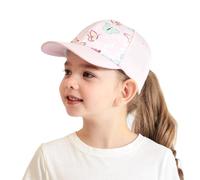AIDIER Casquette de baseball pour fille avec trou pour queue de cheval - Pour garçons et filles de 3 à 8 ans - Réglable - Pour l'été - Pour l'extérieur - Pour garçons et filles, Papillon rose., Taille