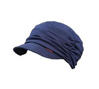 AIDIER Casquette souple pour femme - Avec plis - Newsboy - Casquette pour chimio - Casquette Newsboy - Pour la chimiothérapie - Turban pour perte de cheveux - Béret slouchy, bleu marine, Taille unique