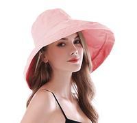 AIDIER Chapeaux de Soleil à Bord Large pour Femmes Anti UV Chapeau d'été de Plage Pliable Casquette Respirant avec Corde, Boonie Chapeau de pêcheur de Voyage UPF 50+ Protection