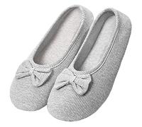 AIDIER Femmes Pantoufles en Coton doux Enceintes Mères en Mousse à Mémoire de Forme Chaussures Ballerines Poids Léger Maison Pantoufles pour Future Maman (39/40, Gris, numeric_39)
