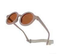 AIDIER Lunettes de soleil polarisées flexibles pour enfants de 6 mois à 3 ans - Protection UV durable avec sangle - Monture ronde, marron