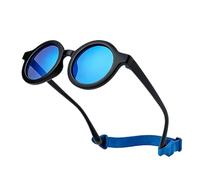 AIDIER Lunettes de soleil polarisées flexibles pour enfants de 6 mois à 3 ans - Protection UV durable avec sangle - Monture ronde, Noir/bleu.