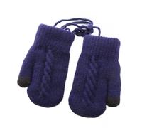AIDIER Moufles d'hiver tricotées pour enfants avec cordon - Doublure en peluche épaisse pour garçons et filles de 2 à 5 ans, gants thermiques à doigts complets, super extensibles, suspension douce au