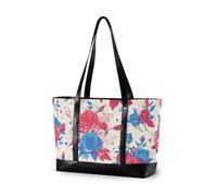 aidingzhi 4th Of July Independence Day Red and Blue Roses Sac à bandoulière moderne pour ordinateur portable avec fermeture éclair Sac fourre-tout professionnel pour femme avec couche