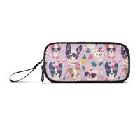 aidingzhi Adorable trousse à crayons en nylon avec motif chiens mignons pour la Saint Valentin, trousse à crayons haute capacité avec fermeture éclair, papeterie pour homme du collège
