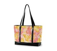 aidingzhi Aquarelle Animal Papillon Brush Yellow Fashion Sac fourre-tout professionnel pour femme avec fermeture éclair Sac de travail avec ordinateur portable pour travailler avec