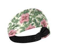 aidingzhi Bandeau élastique tendance avec fleurs tropicales rouges pour cyclisme, tennis, volley-ball