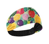 aidingzhi Bandeau tendance et extensible pour femme - Motif fruits d'été colorés - Pour la course à pied, le basket-ball, le tennis, le cyclisme