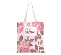 aidingzhi Be Mine Sac en toile robuste pour femme Motif floral Rose 40,6 x 38,1 cm