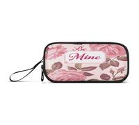 aidingzhi Be Mine Trousse à crayons en nylon pour filles Motif floral Rose
