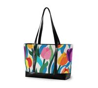 aidingzhi Beau sac d'ordinateur portable élégant avec fermeture éclair pour femme avec fleur colorée pour le travail au bureau avec