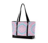 aidingzhi Boho Rose Bleu Vintage Fleurs Sac fourre-tout professionnel pour ordinateur portable avec fermeture éclair Sac fourre-tout professionnel pour le travail avec le déjeuner