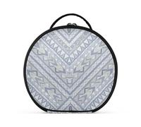 aidingzhi Boho Trousse à cosmétiques de voyage à rayures irrégulières Bleu/gris Taille voyage Étanche Capacité avec séparateurs réglables 27,9 cm