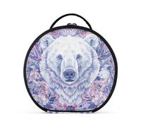 aidingzhi Boho Trousse de maquillage verticale sur pied étanche avec séparateurs réglables pour femme Motif ours polaire Blanc 28 cm