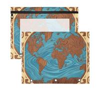 aidingzhi Boîte à crayons multi-usages pour classeur à 3 anneaux, lot de 2 pour étudiants, classes, carte du monde antique