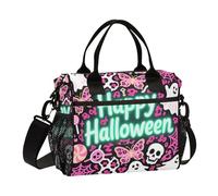 aidingzhi Boîte à déjeuner d'Halloween citrouille imprimé léopard rose pour filles sac à déjeuner minimaliste avec bandoulière pour homme Collège S