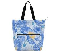 aidingzhi Books Totes - Lot de 4 sacs fourre-tout légers avec fermeture éclair pour garçons et filles, adultes, coquelicot bleu du Bhoutan, fleurs de beauté_4, sac fourre-tout léger pour enseignant