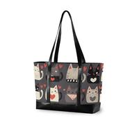 aidingzhi Cartoon Cute Cats Fashion Laptop Tote with Zipper Canvas Tote Bag for flight with lunch