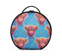 aidingzhi Catone Jolie trousse de maquillage marron écossais avec compartiments et poignée pour femme avec séparateurs réglables 27,9 cm