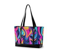 aidingzhi Coloré Neon Irrégulier Texture Abstrait Sacs pour ordinateur portable pour femmes avec fermeture éclair Sac fourre-tout avec fermeture éclair pour travailler avec des couches