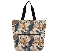 aidingzhi Coyote Sac fourre-tout pour garçons et filles, adultes, résistant à l'eau, sac fourre-tout avec poches pour l'école, le shopping, les voyages, arc-en-ciel