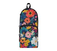 aidingzhi Divers types de fleurs en nylon 3 compartiments trousse à crayons grande capacité pour collège école papeterie pour collège école