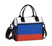 aidingzhi Drapeau de la Russie Fédération de Russie National Bleu Rouge Sac à déjeuner Femme Sac à déjeuner minimaliste avec poche latérale avec bandoulière Fille Extérieur S