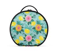 aidingzhi Fashion Summer Trousse de maquillage avec compartiments et poignée Motif fruits Bleu citron 28 cm