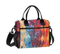 aidingzhi Giclee Glow Flame Giclee Sac à déjeuner réglable pour enseignant Sac à déjeuner avec bandoulière Femme Collège M