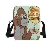 aidingzhi Give Me My Money Gorilla Petit sac à bandoulière avec sangle réglable pour le travail et les affaires