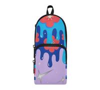 aidingzhi Graffiti Art Fleurs Nylon 3 compartiments Trousse à crayons pour garçons Trousse à crayons polyvalente et esthétique pour garçons Organiseur de papeterie pour l'école primaire