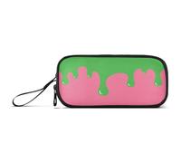 aidingzhi Graffiti Art Trousse à crayons en nylon Vert pêche Grande capacité Organiseur Papeterie pour adolescentes élémentaires