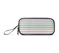 aidingzhi Grande trousse à crayons en nylon avec fermeture éclair - Grande capacité - Vert et violet - Couleur unie - Pour filles - Papeterie pour écolier