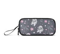 aidingzhi Grande trousse à crayons en nylon avec fermeture éclair - Motif planète astronaute blanche - Grande capacité - Pour adolescents de l'école primaire