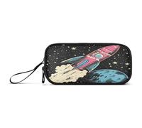 aidingzhi Grande trousse à crayons rétro vintage en nylon avec motif fusées spatiales, grande capacité, pour l'école, les adolescents et les garçons