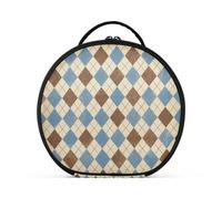 aidingzhi Grande trousse de toilette pour femme avec séparateurs réglables Bleu Marron 28 cm