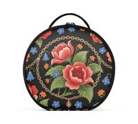 aidingzhi Grande trousse de toilette rétro avec séparateurs réglables - Motif pivoine rouge - 27,9 cm