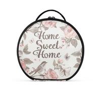 aidingzhi Home Sweet Home William Morris Trousse de maquillage avec compartiments et poignée pour femme avec séparateurs réglables 27,9 cm
