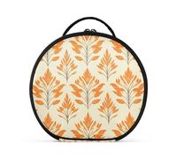 aidingzhi India Trousse de maquillage de voyage avec compartiments et poignée Motif roseau Orange 27,9 cm