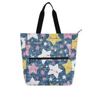 aidingzhi Joli sac fourre-tout pour garçons et filles - Motif étoile de bons rêves - Léger - Avec poches zippées - Pour l'école et les jeux - Arc-en-ciel