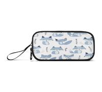 aidingzhi Jon Klassen Trousse à crayons en nylon de grande capacité Motif renard Bleu ciel Lavande Blanc