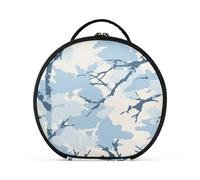 aidingzhi Jon Klassen Trousse de maquillage de voyage avec compartiments et poignée Motif camouflage Bleu ciel 27,9 cm