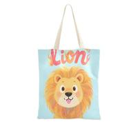 aidingzhi Just A Girl Who Loves Lion Sac fourre-tout en toile réutilisable avec poignées pour le travail, les projets de bricolage, le shopping, 40,6 x 38,1 cm, essentiel pour l'école