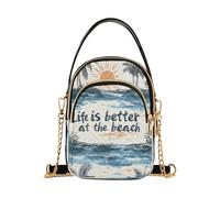 aidingzhi Life Is Better at The Beach Sac à bandoulière tendance pour femme avec plusieurs poches pour les voyages