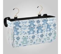 aidingzhi Lit superposé de Noël avec deux sacs en maille à suspendre, sac de rangement pour lits superposés et d'hôpitaux, dortoirs, rails de lit - Couleurs douces Grenouille bleu layette