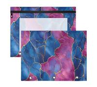 aidingzhi Lot de 2 boîtes à crayons avec 3 œillets renforcés pour classeur à 3 anneaux pour enseignant, rentrée scolaire, bleu roi, pêche chaude