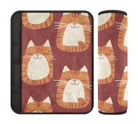 aidingzhi Lot de 2 housses de ceinture de sécurité minimalistes orange Big Cat pour enfant, protège votre cou et vos épaules, housse de ceinture de sécurité pour adultes pour sac auto auto