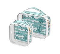 aidingzhi Lot de 2 petites trousses de toilette transparentes approuvées par la TSA pour homme - Kit de rasage - Motif dauphin, dauphin